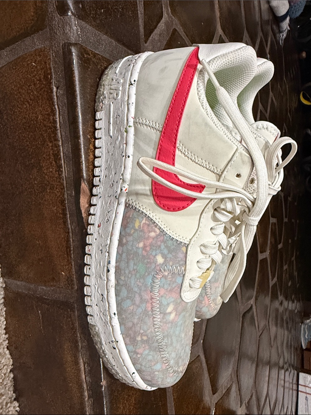 Nike Cream and Hot Pink Swoosh Low-Top Sneaker